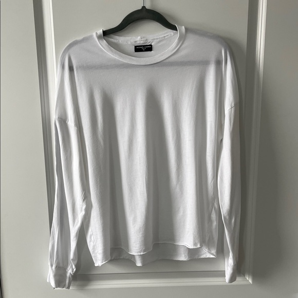 Michael Lauren Keegan Crop Tee in White - Picture 4 of 5